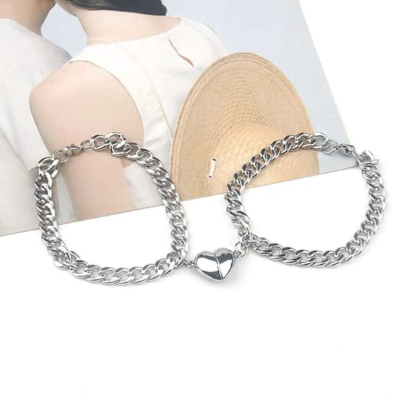 2 Pcs Heart Magnetic Couple Bracelets